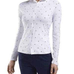 G/FORE White and Navy Button Down Shirt